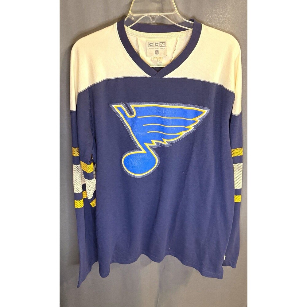 CCM St. Louis Blues Hockey Jersey – Blue White Yellow NHL Fan Shirt